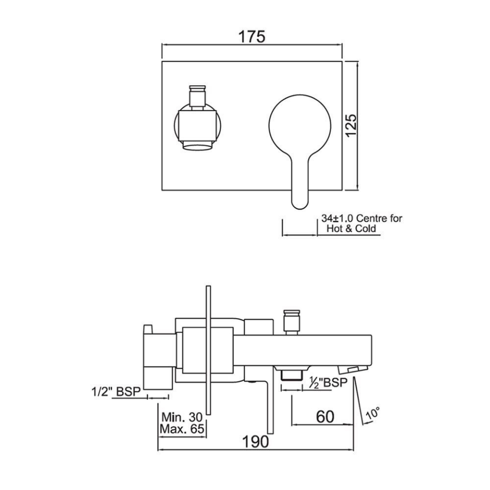 Jaquar Faucets, Fusion, Single Lever High Flow Bath & Shower Mixer FUS