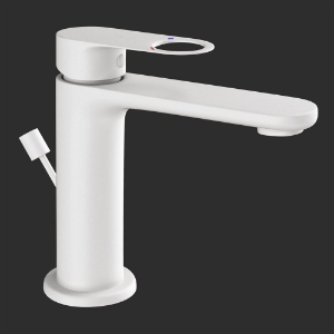 Picture of Single Lever Basin Mixer with Popup Waste - White Matt