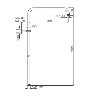 Picture of Exposed Shower Pipe L-Type