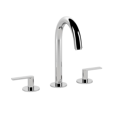 الصورة: 3-Hole Basin Mixer with Pipe Spout - Chrome