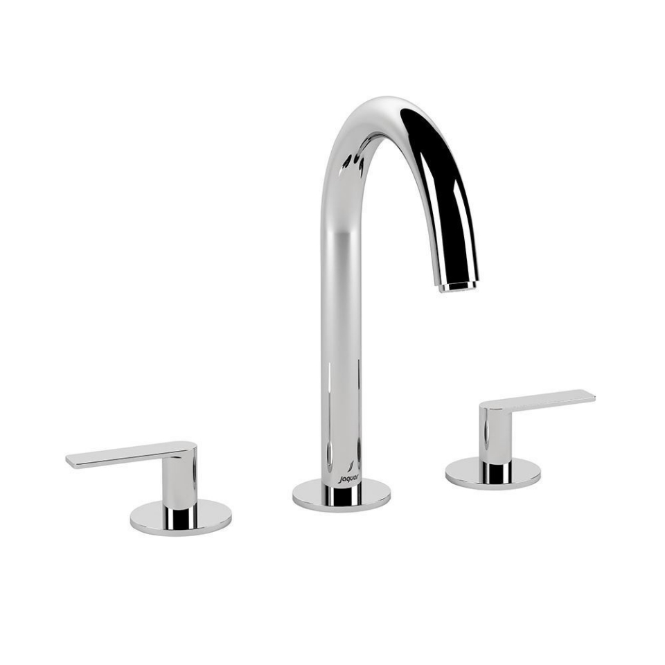 صورة 3-Hole Basin Mixer with Pipe Spout - Chrome