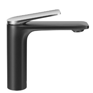 Picture of Single Lever Extended Basin Mixer - Lever: Black Chrome | Body: Black Matt