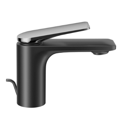 Picture of Single Lever Basin Mixer with Popup Waste - Lever: Black Chrome | Body: Black Matt