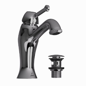 Picture of Single lever basin mixer with click clack waste - Black Chrome