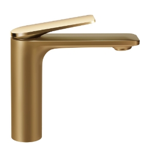 Picture of Single Lever Extended Basin Mixer - Lever: Gold Bright PVD | Body: Gold Matt PVD