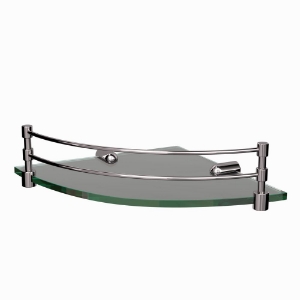 Picture of Corner Glass Shelf - Black Chrome