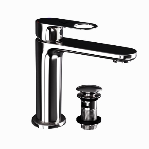 Picture of Single Lever Basin Mixer with click clack waste - Black Chrome