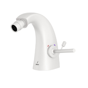 Picture of Joystick Bidet Mixer with Popup Waste - White Matt