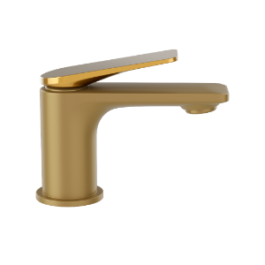 Picture of Single Lever Basin Mixer - Lever: Gold Bright PVD | Body: Gold Matt PVD