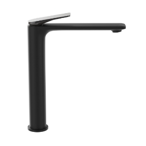 Picture of Single Lever High Neck Basin Mixer - Lever: Black Chrome | Body: Black Matt