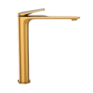 Picture of Single Lever High Neck Basin Mixer - Gold Bright PVD