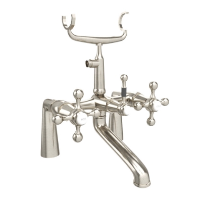 Picture of Bath & Shower Mixer with Telephone Shower Crutch - Stainless Steel