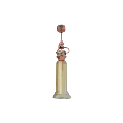 الصورة: 1 Light Cognac Glass Pendant