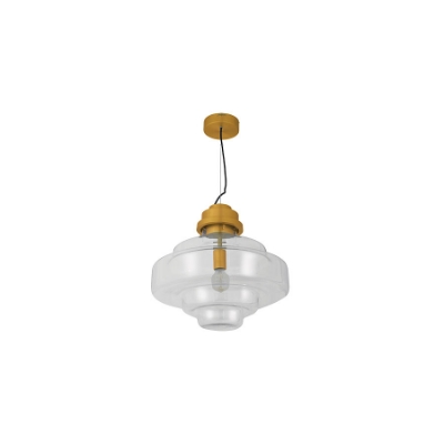 الصورة: 1 Light Clear Glass Pendant Light