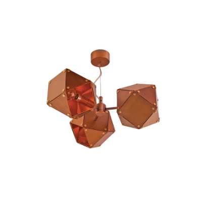 الصورة: 3 Light Aluminium Hexagon Pendant