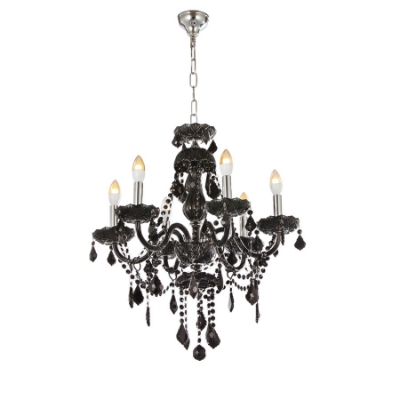 الصورة: 6 LT Black Crystal Chandelier