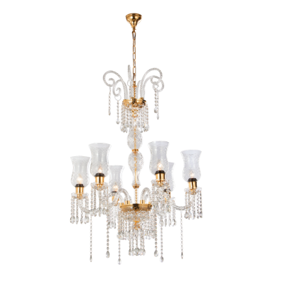 الصورة: 6 LT Clear Glass Chandelier