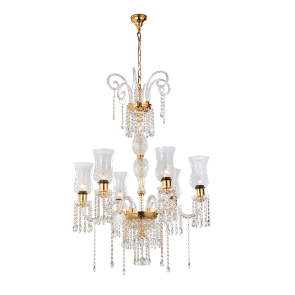 صورة 6 LT Clear Glass Chandelier