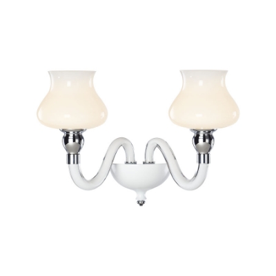 الصورة: 2 LT White Pitcher Wall Lamp