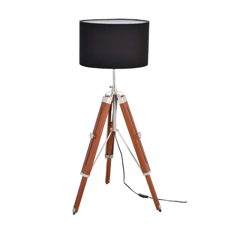 صورة Light wooden tripod Floor Lamp