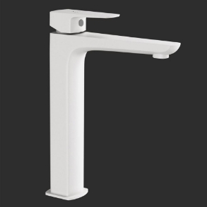 Picture of Single Lever High Neck Basin Mixer -White Matt