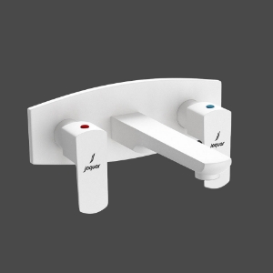 Picture of 3 Hole Basin Mixer Wall Mounted - White Matt