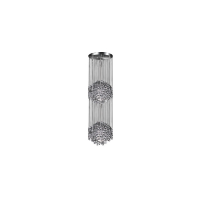 الصورة: 2 Tier Metal string Ceiling Light - Chrome