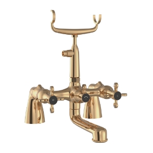 Picture of Bath & Shower Mixer with Telephone Shower Crutch - Auric Gold