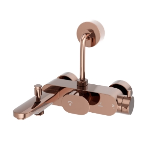 Picture of Exposed Thermostatic Bath & Shower Mixer 3-in-1 System - Blush Gold PVD