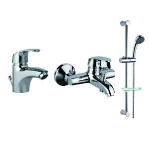 Picture of Combo of Basin Mixer, Wall Mixer & Sliding Rail Pack (33051B, 33119 & 1110E)