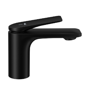 Picture of Single lever basin mixer with click clack waste - Black Matt