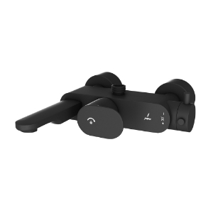 الصورة: Exposed Thermostatic Bath & Shower Mixer - Black Matt