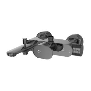 Picture of Exposed Thermostatic Bath & Shower Mixer 3-in-1 System - Black Chrome
