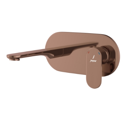 الصورة: الأجزاء المكشوفة لمحبس يدوي مدمج في الحائط بذراع واحد - روز جولد PVD