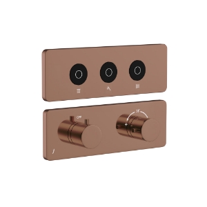 الصورة: مجموعة الأجزاء المكشوفة لنظام شاور كلاود باللمس بثلاثة مخارج - روز جولد PVD