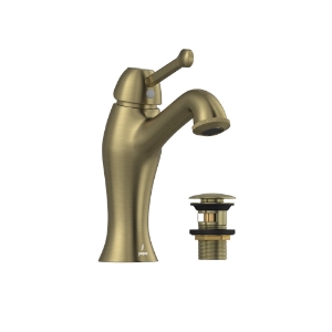 الصورة: خلاط مغسلة بذراع واحد وتصريف بصوت طقّة - برونز معتق