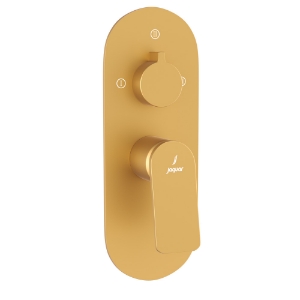 الصورة: مجموعة الأجزاء المكشوفة لخلاط شاور بذراع واحد أكواماكس - ذهبي مطفي PVD 