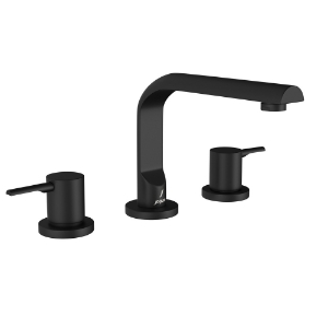 Picture of 3-Hole Basin Mixer Round Spout  - Black Matt