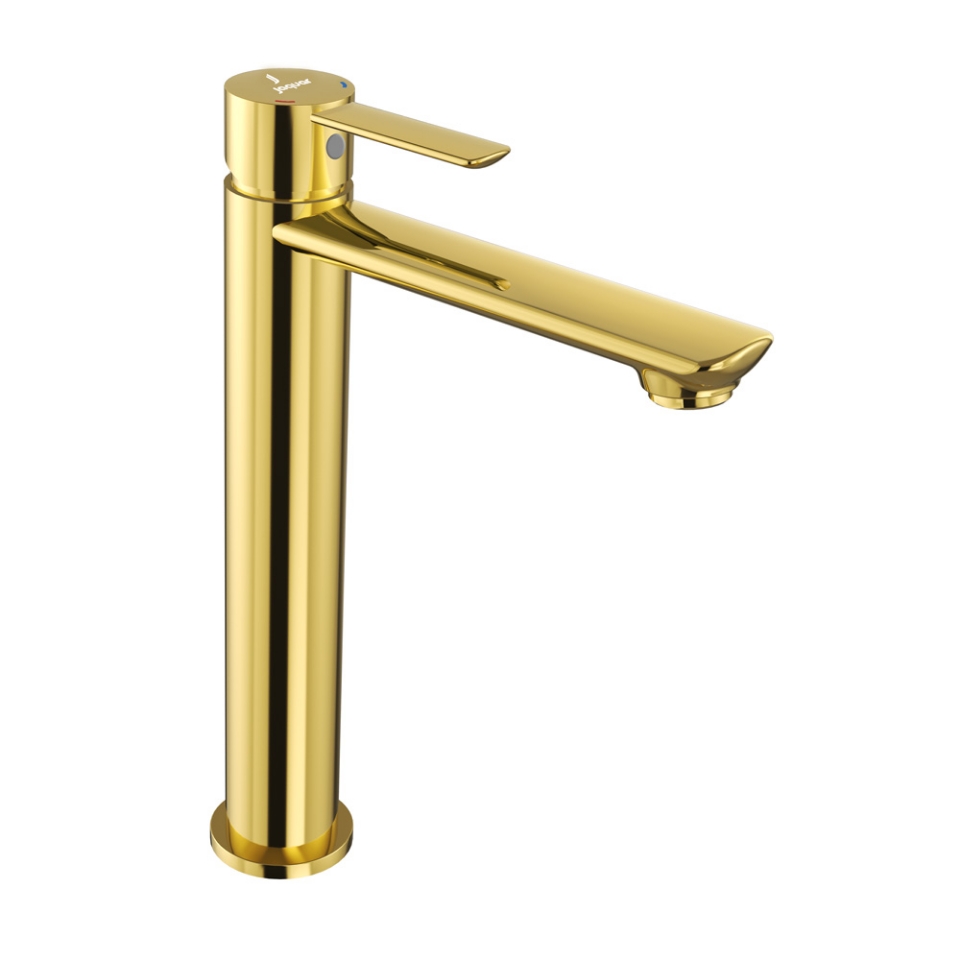 صورة Single Lever High Neck Basin Mixer - Gold Bright PVD