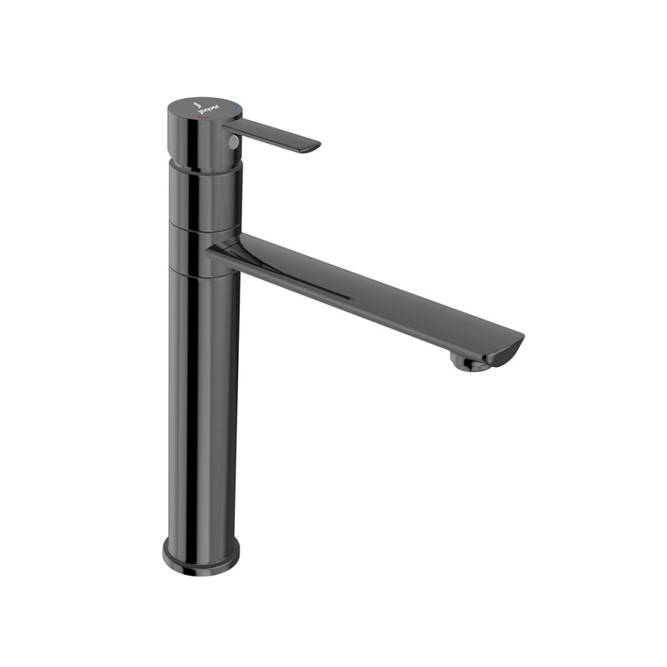 صورة Single Lever High Neck Basin Mixer - Black Chrome