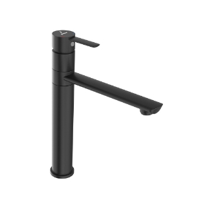 الصورة: Single Lever High Neck Basin Mixer - Black Matt
