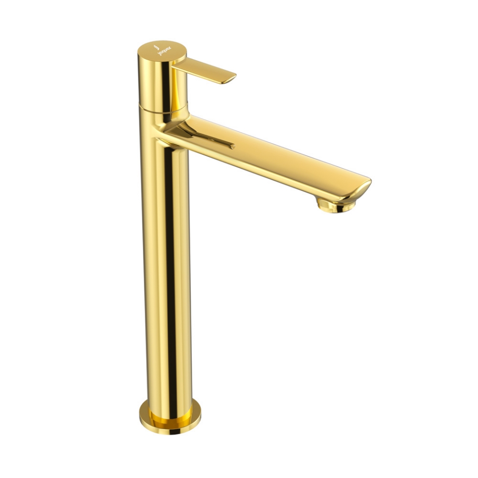 صورة High Neck Basin Tap - Gold Bright PVD