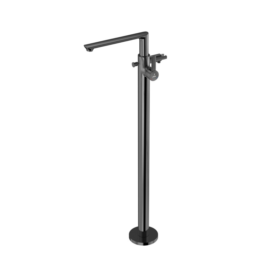 صورة Exposed Parts of Floor Mounted Single Lever Bath Mixer - Black Chrome