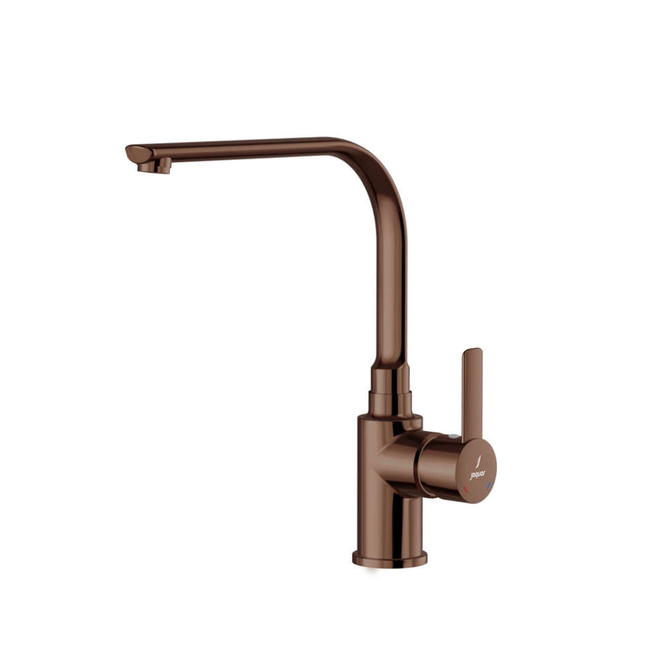 صورة Side Single Lever Mono Sink Mixer - Blush Gold PVD