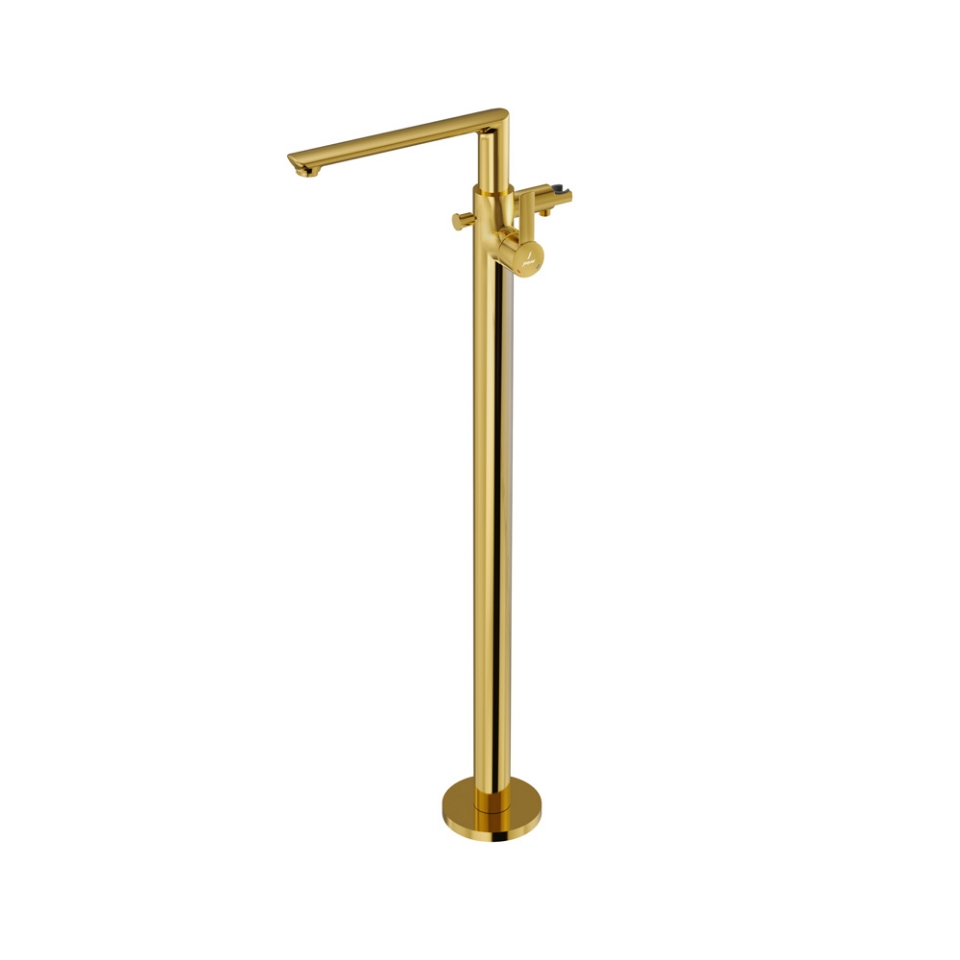 صورة Exposed Parts of Floor Mounted Single Lever Bath Mixer - Gold Bright PVD