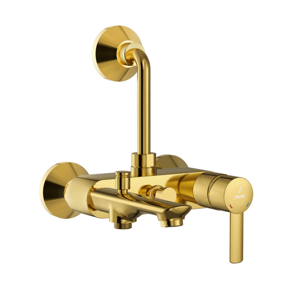 صورة Single Lever Bath & Shower Mixer 3-in-1 System - Gold Bright PVD