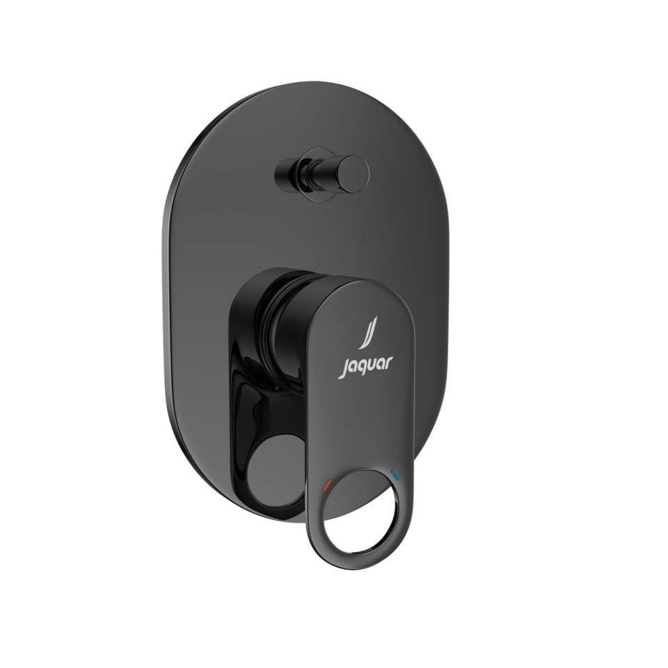 صورة مجموعة الأجزاء المكشوفة من محول داخل الحائط عالي التدفق بذراع واحد - كروم أسود