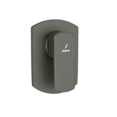 الصورة: مجموعة الأجزاء المكشوفة لمحبس يدوي مدمج في الحائط بذراع واحد - جرافيت