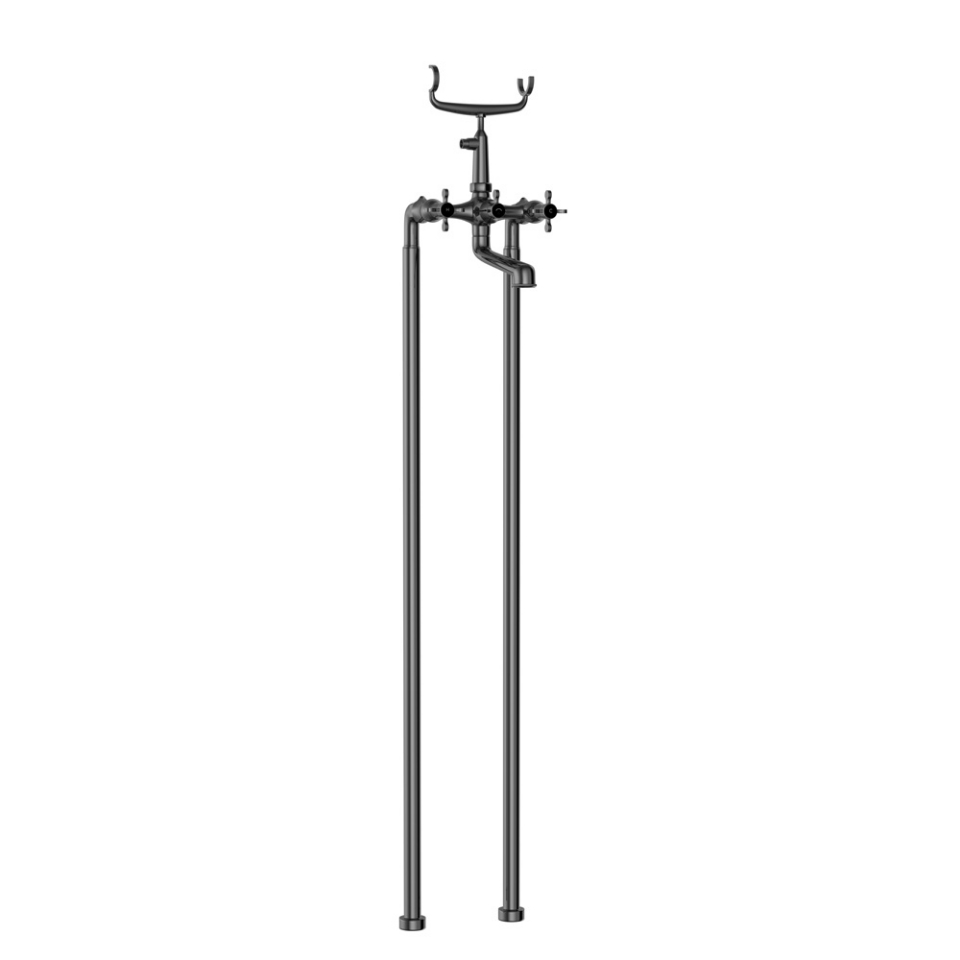 صورة خلاط حمام وشاور بحامل شاور تليفون - كروم أسود