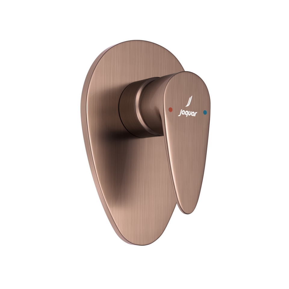 صورة مجموعة الأجزاء المكشوفة لمحبس يدوي مدمج في الحائط بذراع واحد - نحاس معتق